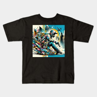 Urban Pulse: The Skater's Symphony Kids T-Shirt